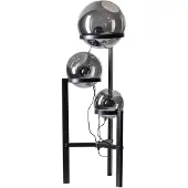 Eth Glazen vloerlamp Orb 3-lichts zwart met spiegelglas