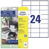 Avery Zweckform AVERY Universele etiketten, permanent klevend 6122 A4 Wit 70 x 36 mm 10 Vellen à 24 Etiketten