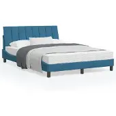 vidaXL Bedframe zonder matras "Hanko", blauw, 120x200 cm, fluweel