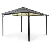 Blumfeldt Pantheon Solid Sky Ambient Solar paviljoen met dak 3x4m polycarbonaat aluminium verlicht