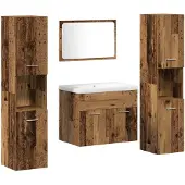 vidaXL Opslagset Wandgemonteerd 4 pcs Bewerkt hout