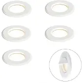 QAZQA Set van 5 moderne inbouwspots wit incl. LED IP67 - Linsey