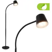 B.K.Licht BRILONER Cielo - Vloerlamp oplaadbaar - dimbaar - led staande lamp - snoerloze bureaulamp - USB-C - 126,5 x 21 cm - zwart