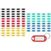 ER4 Sleutelhanger labels - 100x stuks - multi color - L5 cm - met etiket - sleutelhanger identificatie