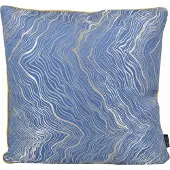 NOVÉE Sierkussen zinzi gold / blue | 45 x 45 cm | jacquard / polyester