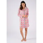 Damart - Lang nachthemd fleece Thermolactyl - Dames - Roze - 42-44 (M)