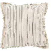 NOVÉE Yuna stripe zwart | 45 x 45 cm | kussenhoes | katoen/linnen