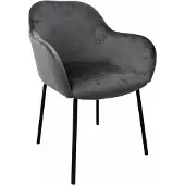 Notio Living Lincoln-Eetstoel - Antraciet Fluweel - Set van 2