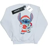 Disney Heren Lilo en Stitch Kerst Sweatshirt (Wit)