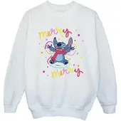 Disney Meisjes Lilo & Stitch Vrolijk Regenboog Sweatshirt (Wit)