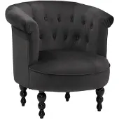 Notio Living Bastian- Fauteuil met houten poten in fluweelgrijs
