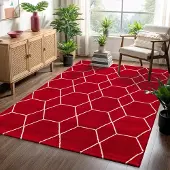 Muratap Trellis uni effen laagpolig vloerkleed modern 120x170 cm