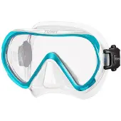 Tusa INO Duikmasker voor Volwassenen – Compact snorkelmasker met single lens en hypoallergene siliconen skirt, comfortabel en eenvoudig in gebruik – Transparant/Oranje – M1011 OG