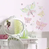 RoomMates Muurstickers - Waverly Vlinders - - Wall_stickers - Roze - Vinyl