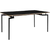 Loft 24 Aldo-Eettafel - 160 cm - Zwart MDF met gestructureerd oppervlak, metalen frame