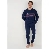 Damart - Pyjama fleece Thermolactyl - Heren - Blauw - L