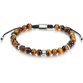 Männerglanz Armband karamel / donkerbruin / zilver