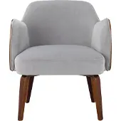 Loft 24 Haruko-Gestoffeerde Accent Stoel in Licht Grijs