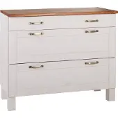 Loft 24 Alby Ladenkast met 3 Lades - Wit/Honingkleurig Grenen - 100 cm