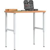 vidaXL Werkbank rechthoekig 100x60x(73-99,5) cm massief beukenhout