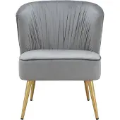 Notio Living Dahlia-Loungestoel in grijs velours