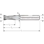 Rotec HSS-E spiebaanfrees, kort, AlCrN, ø18