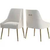 Notio Living Daphne- Fauteuil Witte Fluwelen Set van 2