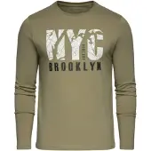 OMBRE Shirt 'OM-LSPT-0131' olijfgroen