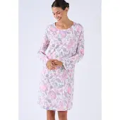 Damart - Gemerceriseerd nachthemd - Dames - Roze - 46-48 (L)