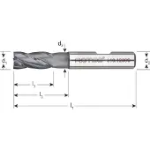Rotec HSS-E vingerfrees, kort, AlCrN-coating, ø20