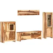 vidaXL TV Unit Set met lade Wandgemonteerd Bruin Hout