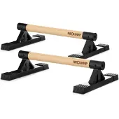 NEOLYMP Parallettes Hout & Staal – Ergonomische Push Up Bars & Handstand Grepen 500 kg