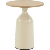 4 Seasons Outdoor June lounge tuintafel hoogglans keramiek creme 45xH55 cm
