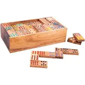 Engelhart Domino 12 – Houten Dominospel – Klassiek Gezelschapsspel – Strategisch Denkspel – 2 tot 8 Spelers – Acaciahout –