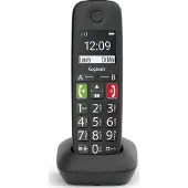 Gigaset E290EHX - Draadloze handset voor senioren om verbinding te maken met uw DECT basisstation - Zeer grote en verlichte knoppen - Extra luid geluid - compatibel met gehoorapparaat - zwart