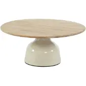 4 Seasons Outdoor June lounge tuintafel hoogglans keramiek creme 80xH35 cm