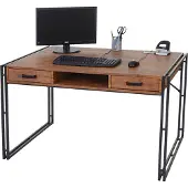 MCW Bureau -A27, bureau computer computer, 122x70cm 3D structuur ~ wilde eik look