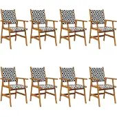 vidaXL Tuinstoelen 8 stuks massief acaciahout