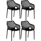 CLP Air XL Set van 4 Stapelstoelen - zwart