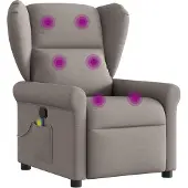 vidaXL Massagestoel verstelbaar stof taupe