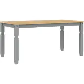 vidaXL Eettafel Corona 160x80x75 cm massief grenenhout grijs