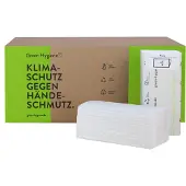 Huchtemeier Papier Papieren handdoeken FRIEDA zig-zag vouwend 2-laags 4.000 tissues, Huishoudelijk papier, Wit