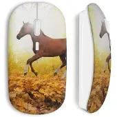 MANIACASE Draadloze Muis Paard herfst bladeren