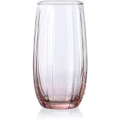 Pasabahce Linka – Roze Longdrinkglazen – Set van 3 – 500 ml – Stijlvolle glazen – Vaatwasserbestendig