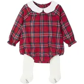 Envie de Fraise Kerst babyset flanellen bloomer en maillot collab vertbaudet x