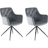 Loft 24 Tina-Armstoel - Grijs - Set van 2