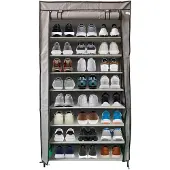 Lendo Online Schoenenkast opvouwbaar 9 vak 90x28x163cm grijs