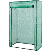 Lendo Online Tomatenkas met PE waterdichte hoes 100x50x150cm staal groen - Tuinkas - Broeikas - Kas - Serre - Kweekkas - Foliekas - Groentekas