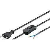 Goobay Aansluitsnoer | | 1.5 meter (2x 0.75mm², Met schakelaar, Zwart)