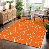 Muratap Trellis uni effen laagpolig vloerkleed modern 120x170 cm